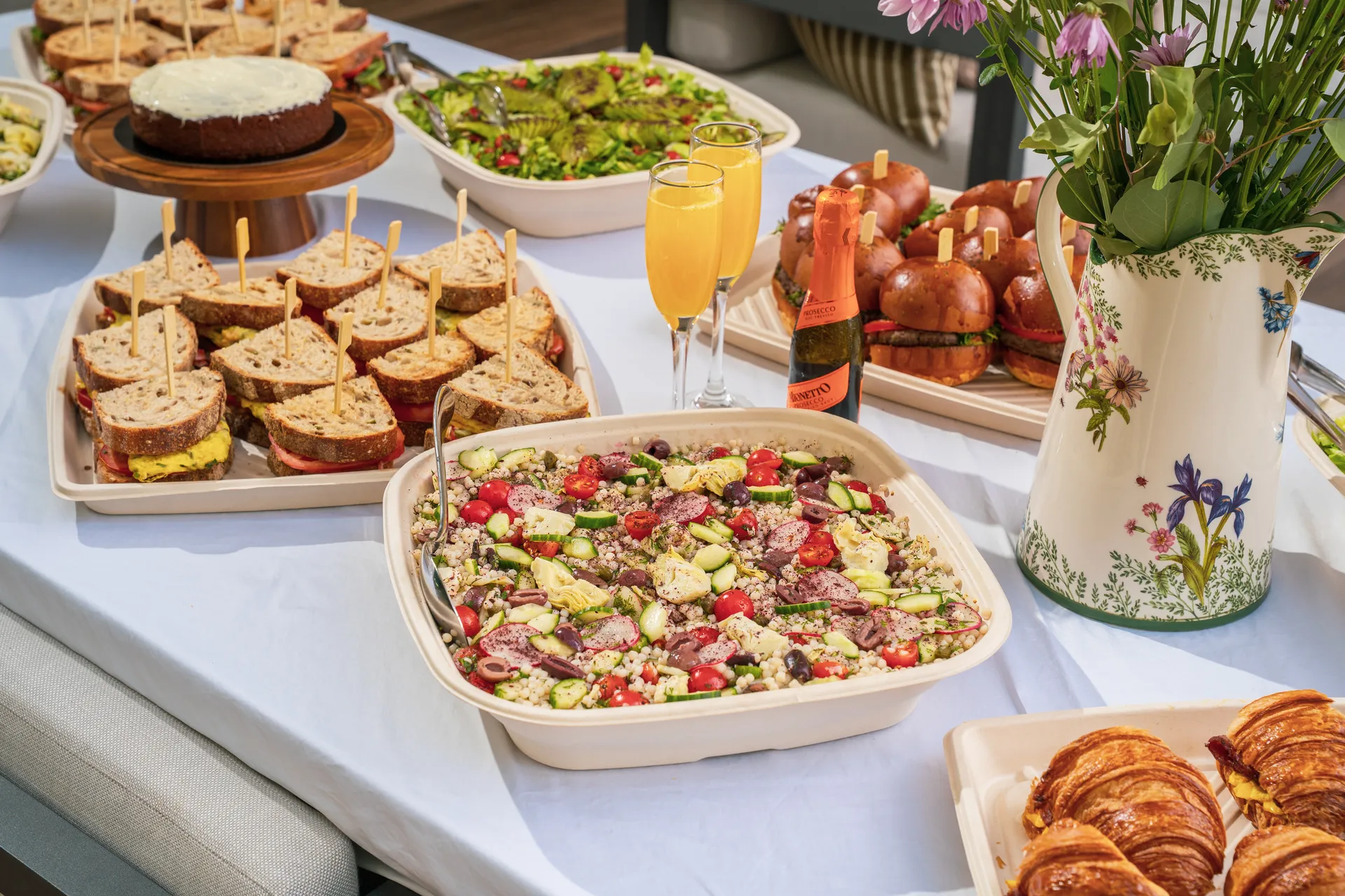 Mediterranean mains catering spread from Madame Olivia