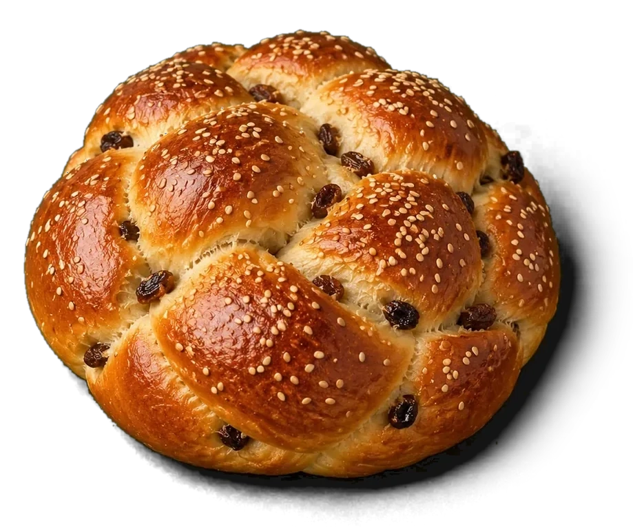 Round raisin challah bread from Madame Olivia